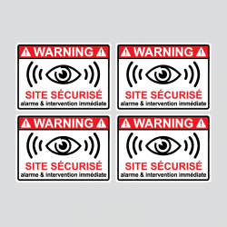 4 Stickers Alarme Site Sécurisé Eyes - 2