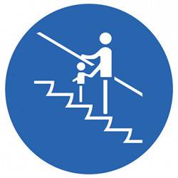  Sticker Panneau Obligation D'accompagner Les Enfants Dans L'ecalier