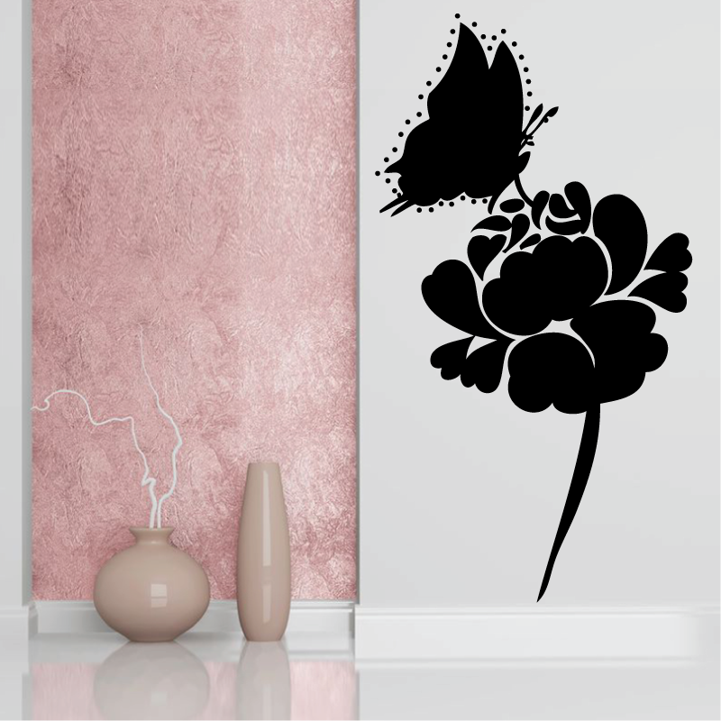 Sticker Mural Papillon Fleur - ZoneStickers