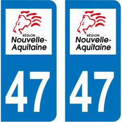 Autocollant immatriculation 47 Lot-et-Garonne