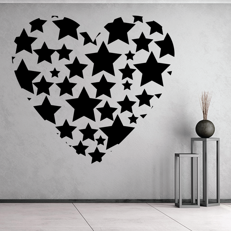 Sticker Mural Coeur Etoile - 1