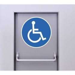 Autocollant Signalisation Panneau Passage Obligatoire Pour Les Handicapés