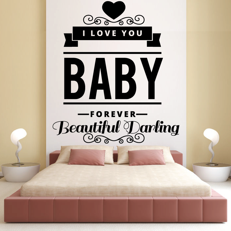 Sticker Mural I Love You Baby Forever Beautiful Darling