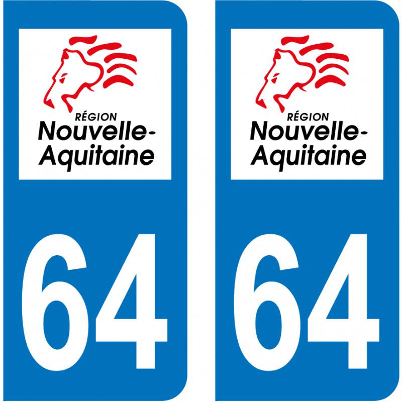 Sticker Plaque 64 Pyrénées-Atlantiques Sticker Plaque 64 Pyrénées-Atlantiques