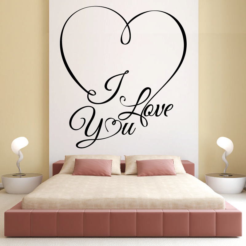 Sticker Mural Coeur I Love You - 1