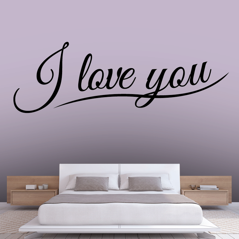 Sticker Mural Texte I Love You - 1