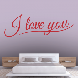 Sticker Mural Texte I Love You