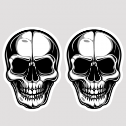 Lot De 2 Stickers Moto Crâne - 2