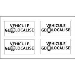 4 Stickers Alarme Voiture Sticker - VEHICULE GEOLOCALISE