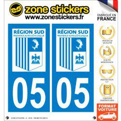 Sticker Plaque 05 Hautes Alpes - Bleu