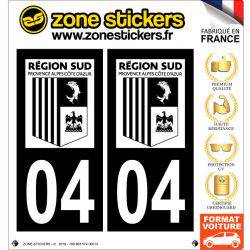 Sticker Plaque 04 Alpes de Haute Provence - Noir