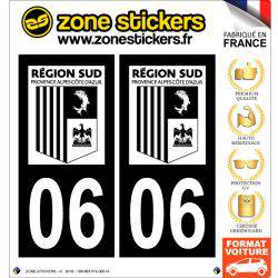 Sticker Plaque 06 Alpes Maritimes - Noir