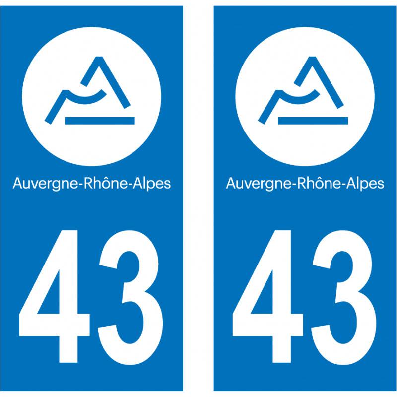 Autocollant immatriculation 74 - Nouveau logo Rhône Alpes