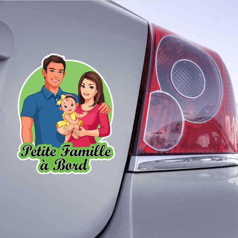 Autocollant pour voiture petite famille à bord personnalisé en découpe sur  vinyle autocollant disponibles en plusieurs couleurs -  Canada