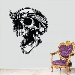 Sticker Tête de mort bandana Deco intérieur - 1