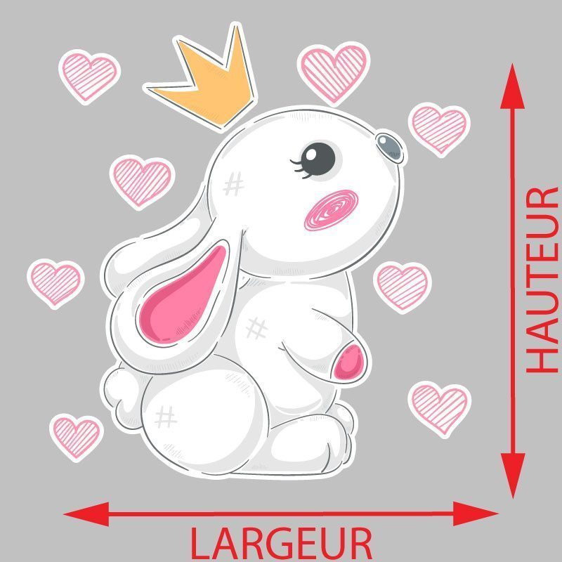 Sticker Mural Lapin Love Autocollant Intérieur Lapin Love ZoneStickers