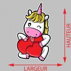 Sticker Licorne Cœur Deco intérieur - 2