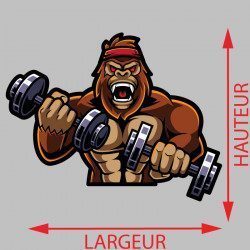 Sticker Singe Musculation Deco intérieur - 2