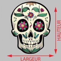 Sticker Calavera Skull Fleur Deco intérieur - 2
