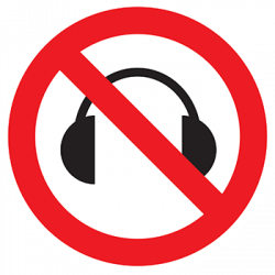  Sticker Panneau Interdiction Casques Audio