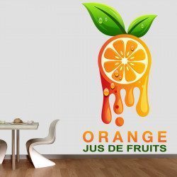Sticker Orange Pressé Jus De Fruits Deco intérieur - 1