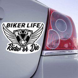 Autocollant Biker Life Ride Or Die - 1