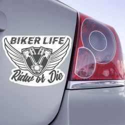 Autocollant Biker Life Ride Or Die - 2
