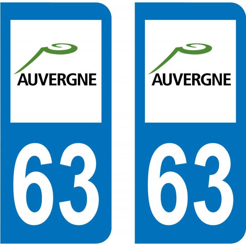 Autocollant Plaque 63 Puy de Dôme Autocollant Plaque 63 Puy de Dôme