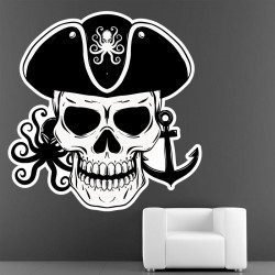 Sticker Tête de Mort Marin Pirate Deco intérieur - 1