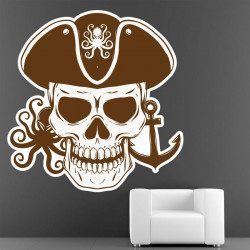 Sticker Tête de Mort Marin Pirate Deco intérieur