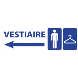  Sticker Panneau Vestiaire Homme Direction Gauche
