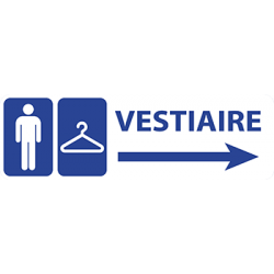  Sticker Panneau Vestiaire Homme Direction Droite