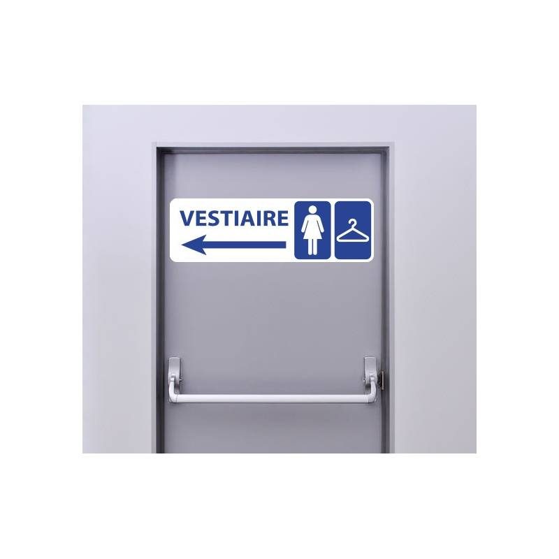 Autocollant Panneau Vestiaire Femme Direction Gauche Autocollant Panneau Vestiaire Femme Direction Gauche