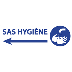  Sticker Panneau Sas Hygiène Direction Gauche