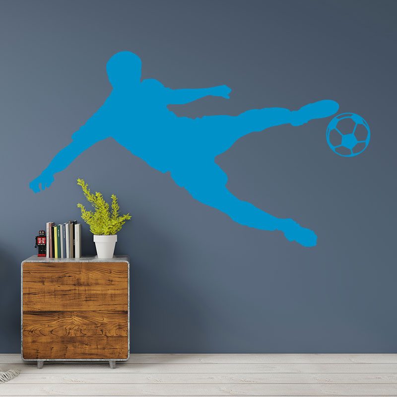 Autocollant Mural Football Personnalisé - 60x30 Cm, Nom Au Choix, Décollable, Design Moderne