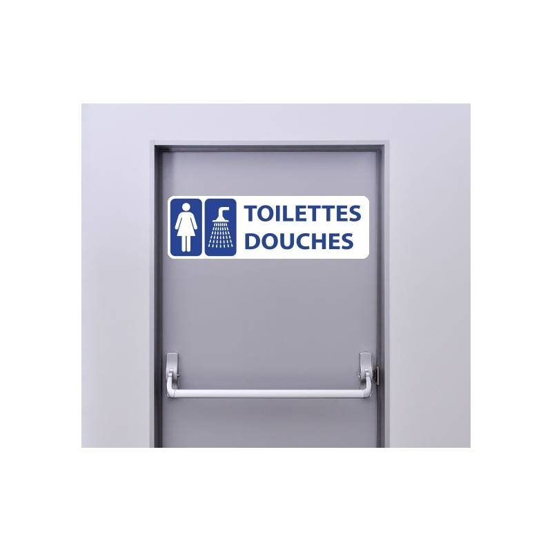 Autocollant Panneau Toilettes Douches Femmes Autocollant Panneau Toilettes Douches Femmes