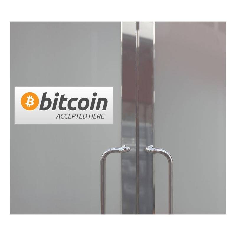 Autocollant Panneau Bitcoin Accepted Here