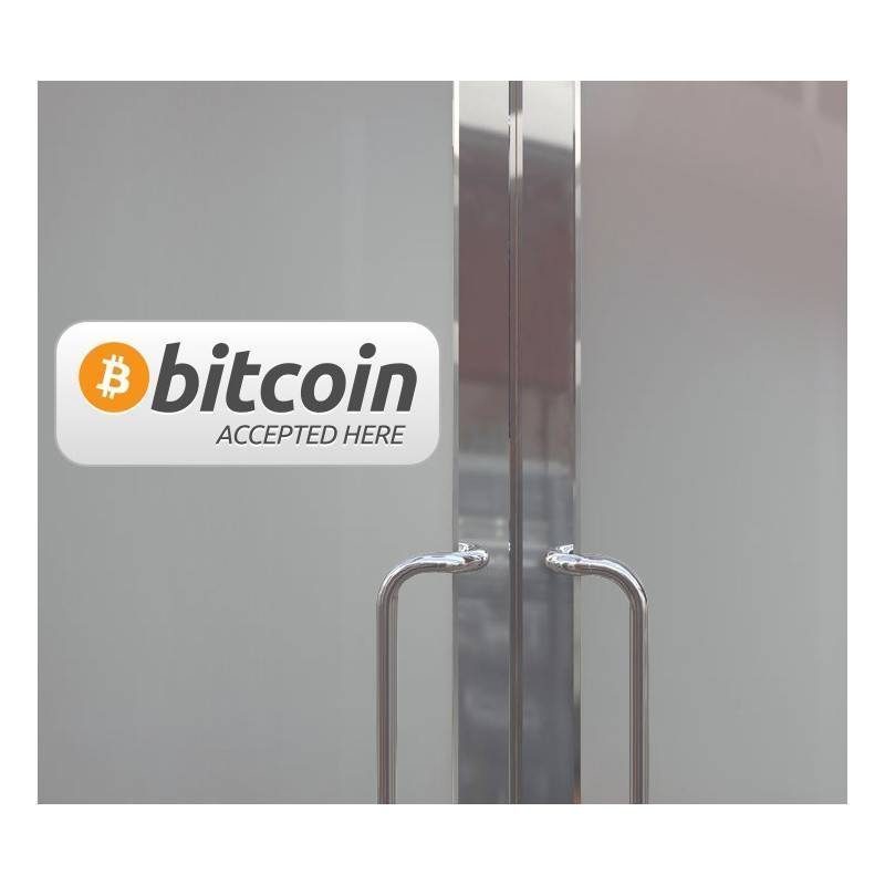 Autocollant Panneau Bitcoin Accepted Here