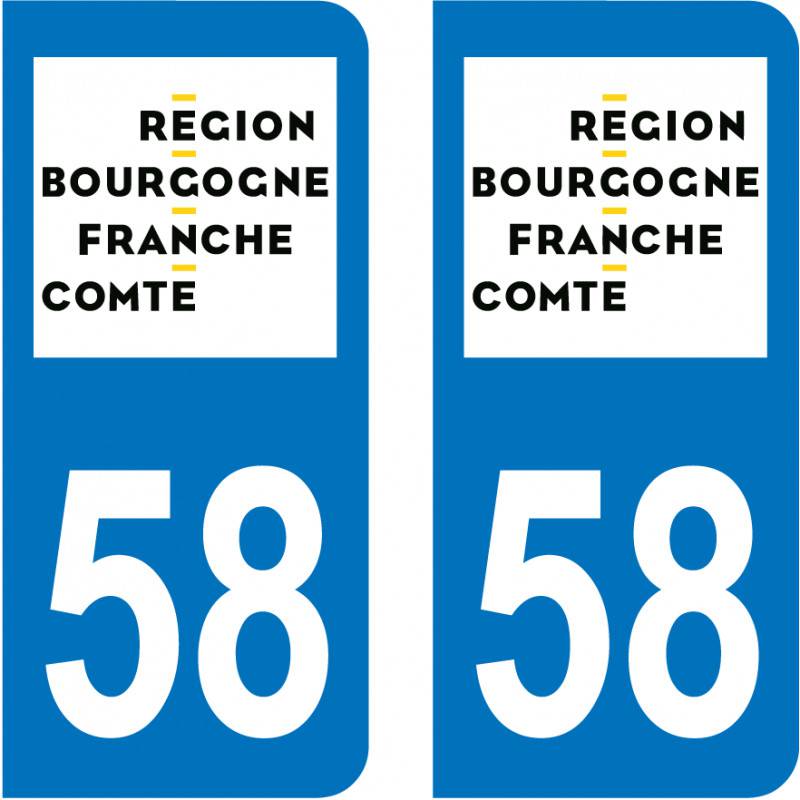 Autocollant Plaque 58 Nièvre Autocollant Plaque 58 Nièvre