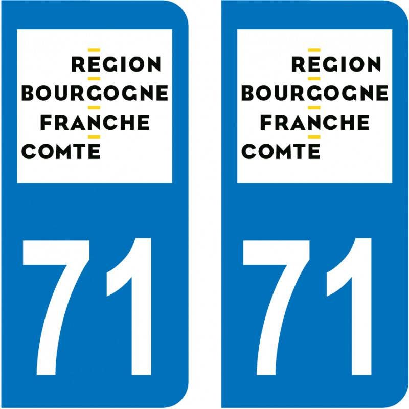Autocollant Plaque 71 Saône et Loire Autocollant Plaque 71 Saône et Loire