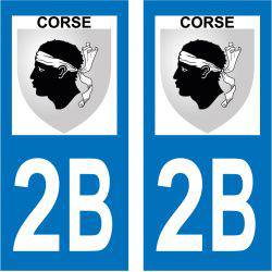 Sticker Plaque 2B Haute Corse Blason