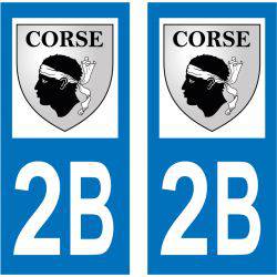 Sticker Plaque 2B Haute Corse Blason Corse