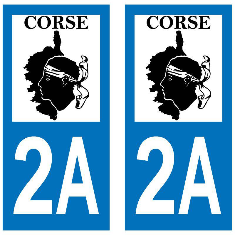 Sticker Plaque 2A Corse Du Sud Map Corse