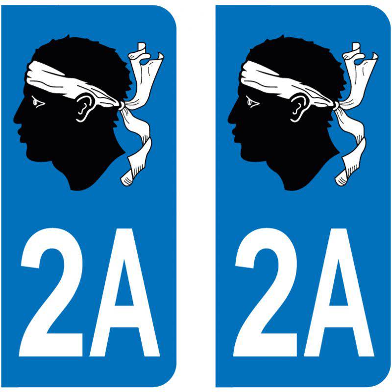 autocollant corse plaque immatriculation 2A Corse Du Sud Tête De Maure