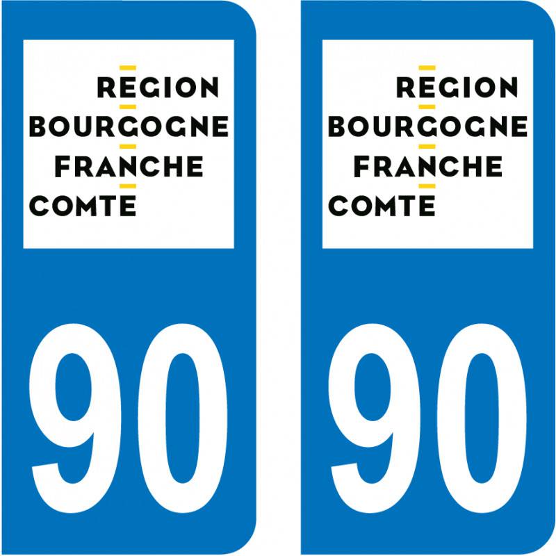 Autocollant Plaque 90 Territoire de Belfort Autocollant Plaque 90 Territoire de Belfort