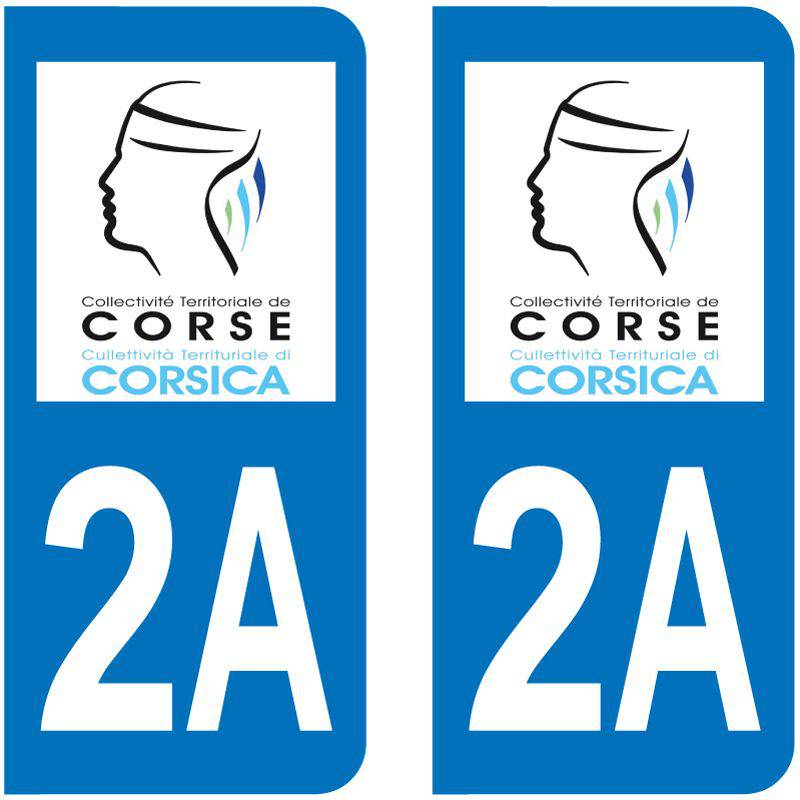 Sticker Plaque 2A Corse Du Sud Corse