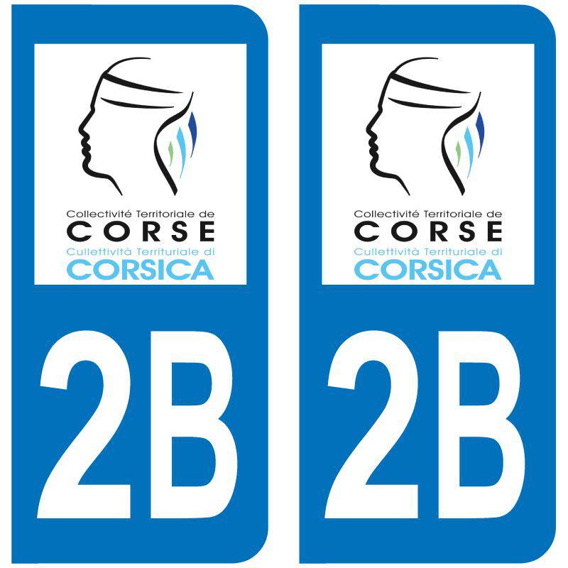 Sticker Plaque 2B Haute Corse Corse