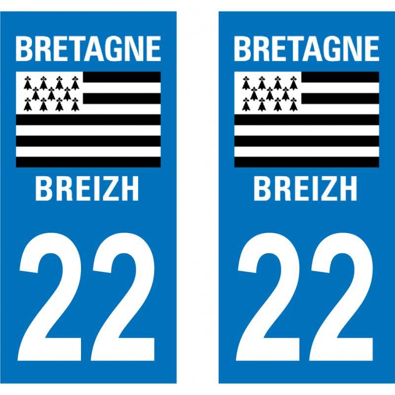 22, Côtes d ' Armor-aufkleber plakette ez departement sticker bretagne