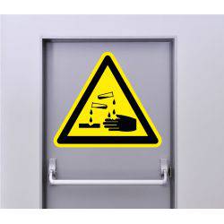 Autocollant Signalisation Panneau Danger Matières corrosives