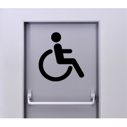Autocollant Signalisation Panneau Pictogramme Toilette Handicapé - 1
